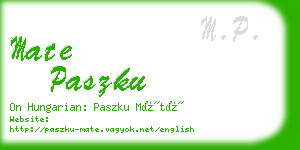 mate paszku business card